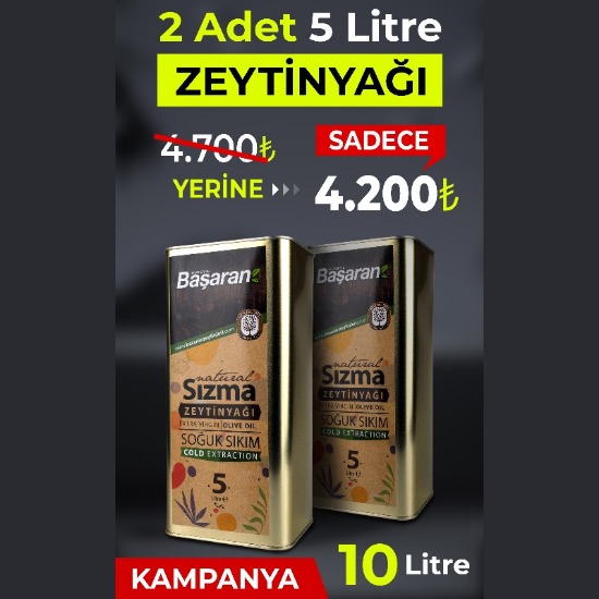 2 x 5 lt  SIZMA ZEYTİNYAĞI KAMPANYA