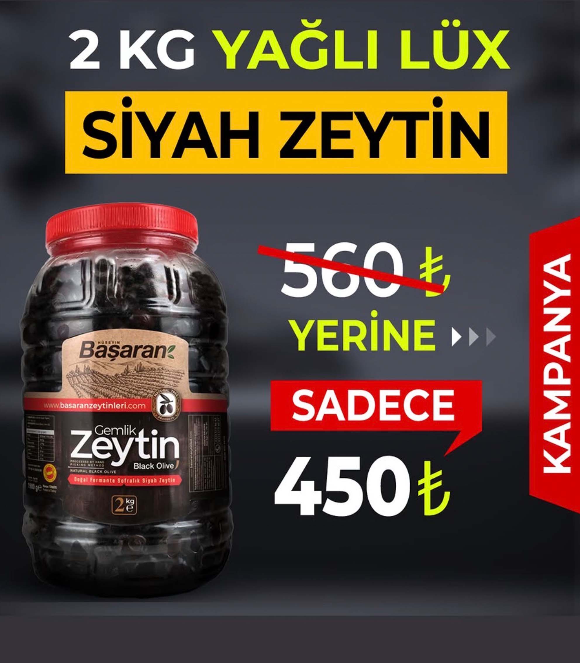 2kg-luks-yagli-siyah-zeytin-kampanya Lüks Gemlik Siyah Zeytin 2 kg - Görsel 1